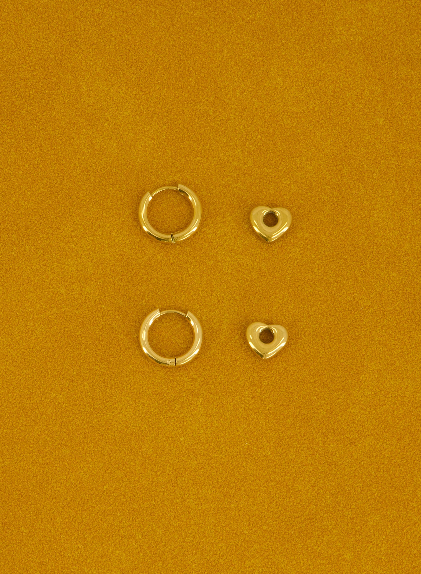 Two-Way Hoops With Love • Stainless Steel (Gold)