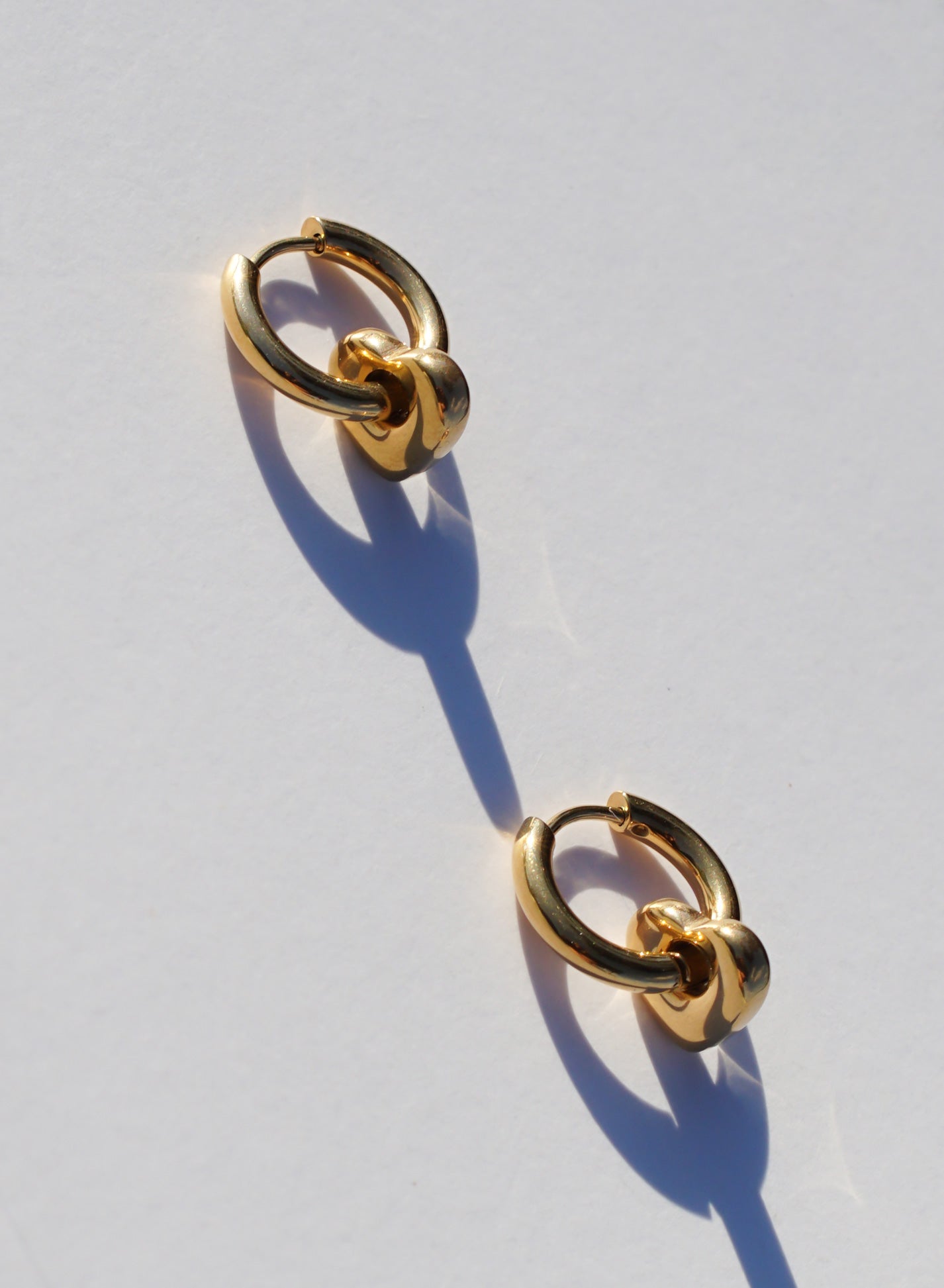 Two-Way Hoops With Love • Stainless Steel (Gold)