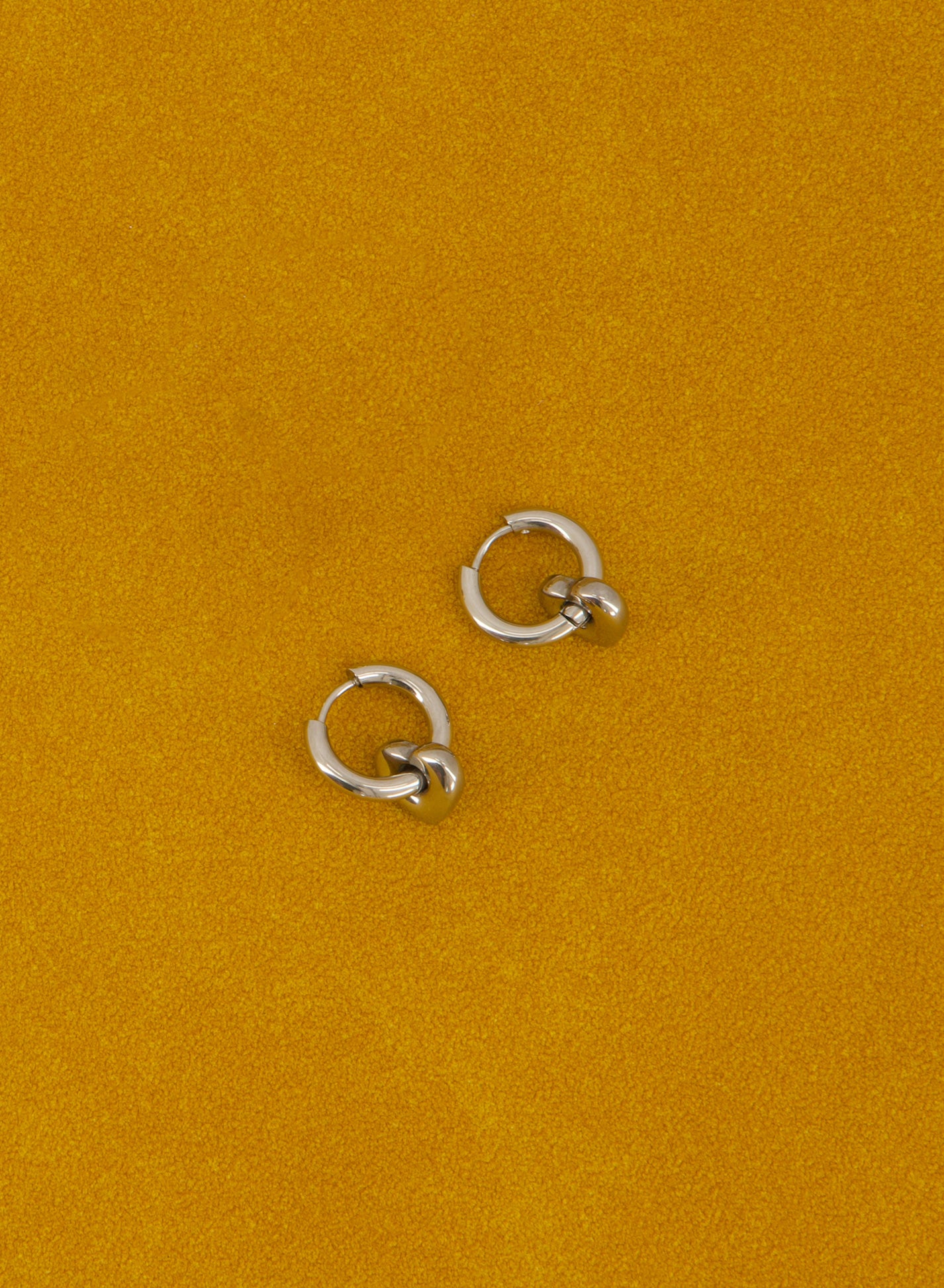 Two-Way Hoops With Love • Stainless Steel (Silver)