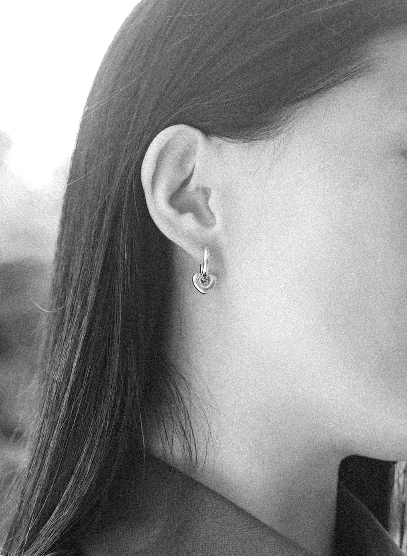 Two-Way Hoops With Love • Stainless Steel (Silver)