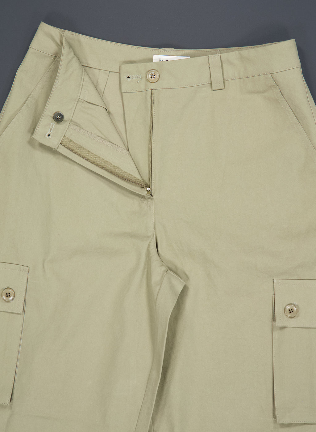 Cotton Cargo Straight Pants - (Khaki)