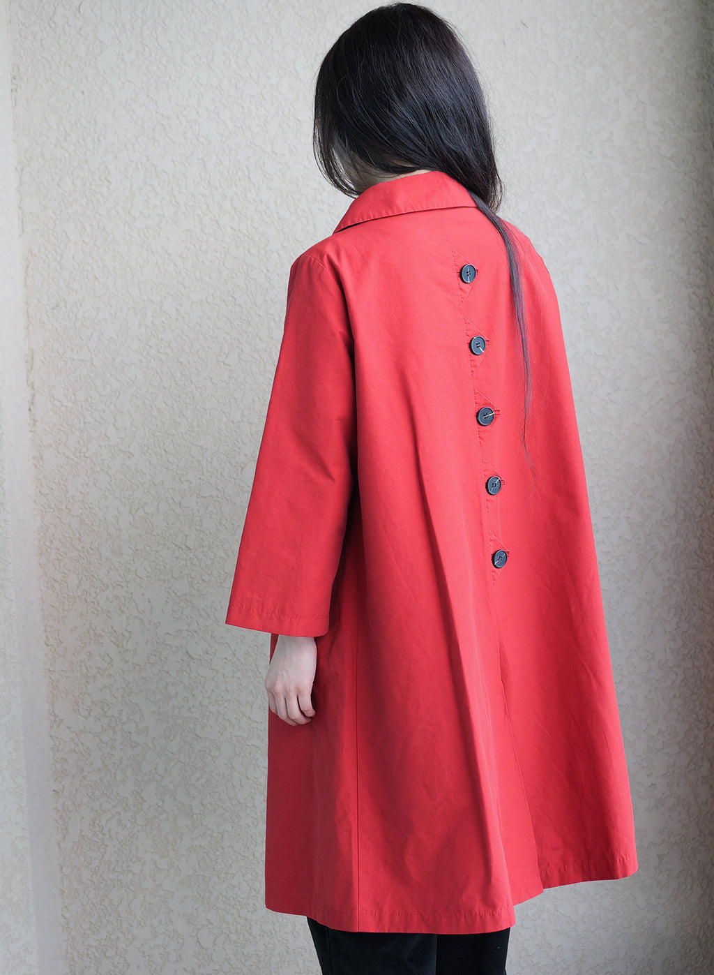 011 Vintage A-line Coat — Red