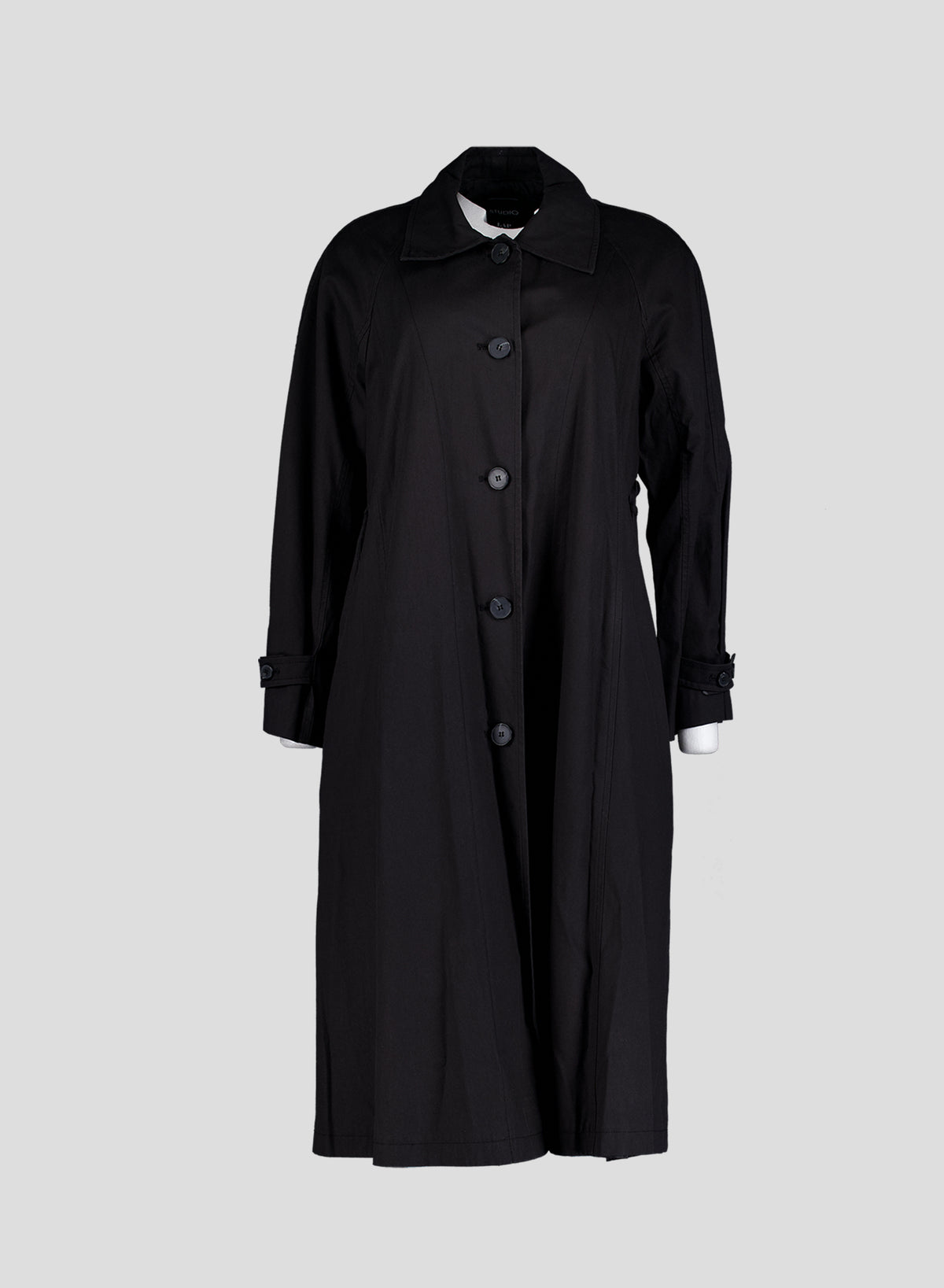 010 Vintage Maxi Raglan Coat — Black