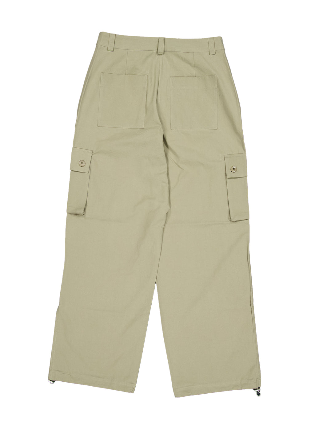 Cotton Cargo Straight Pants - (Khaki)