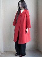 011 Vintage A-line Coat — Red