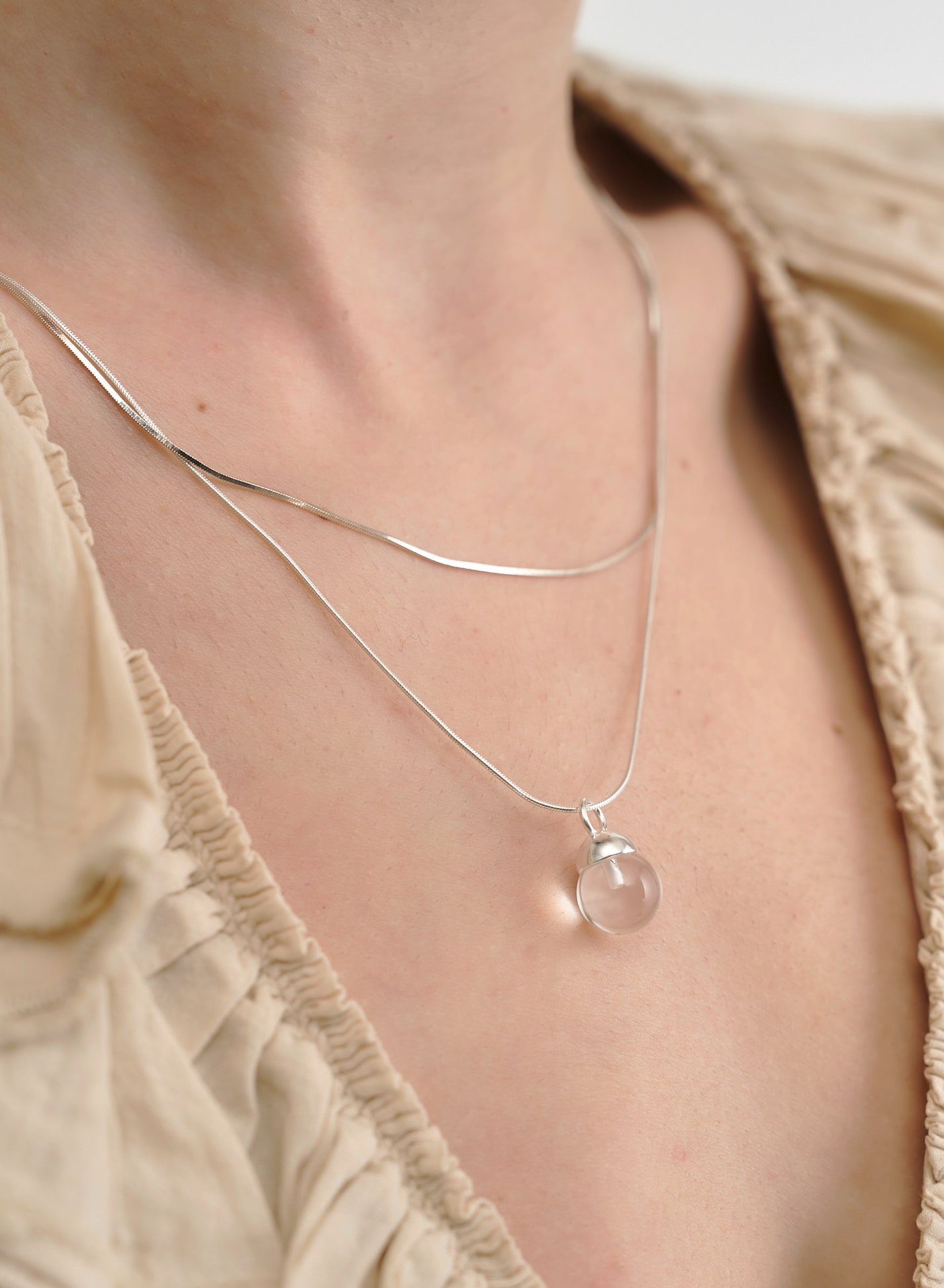 Water Drop Clear Quartz Necklace
