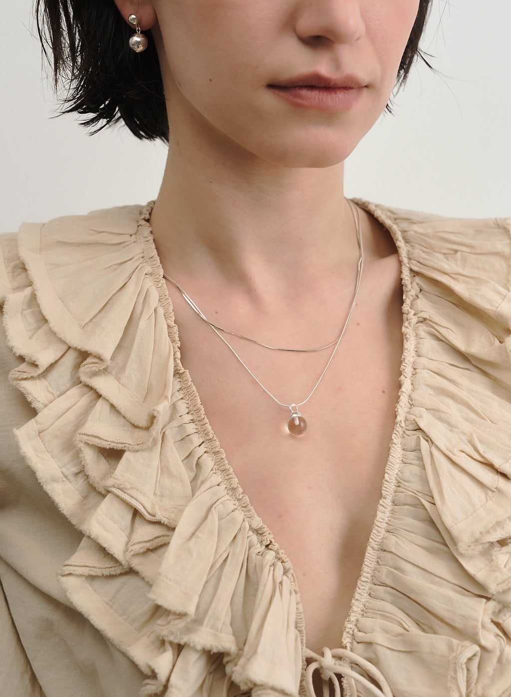 Water Drop Clear Quartz Necklace