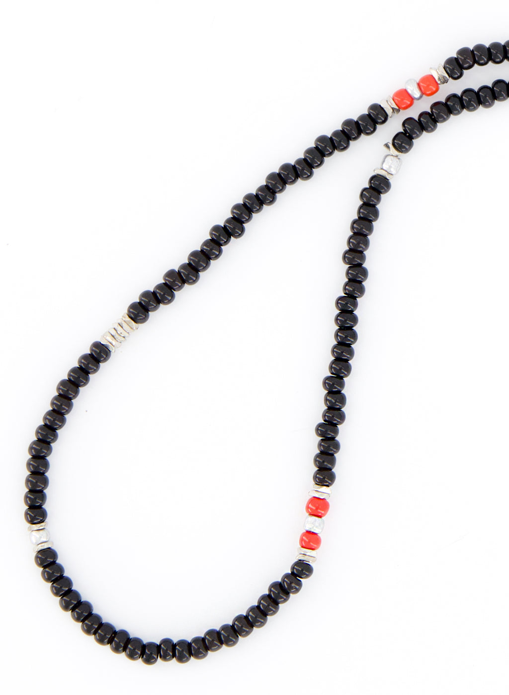 Black Beaded Necklace (Unisex)