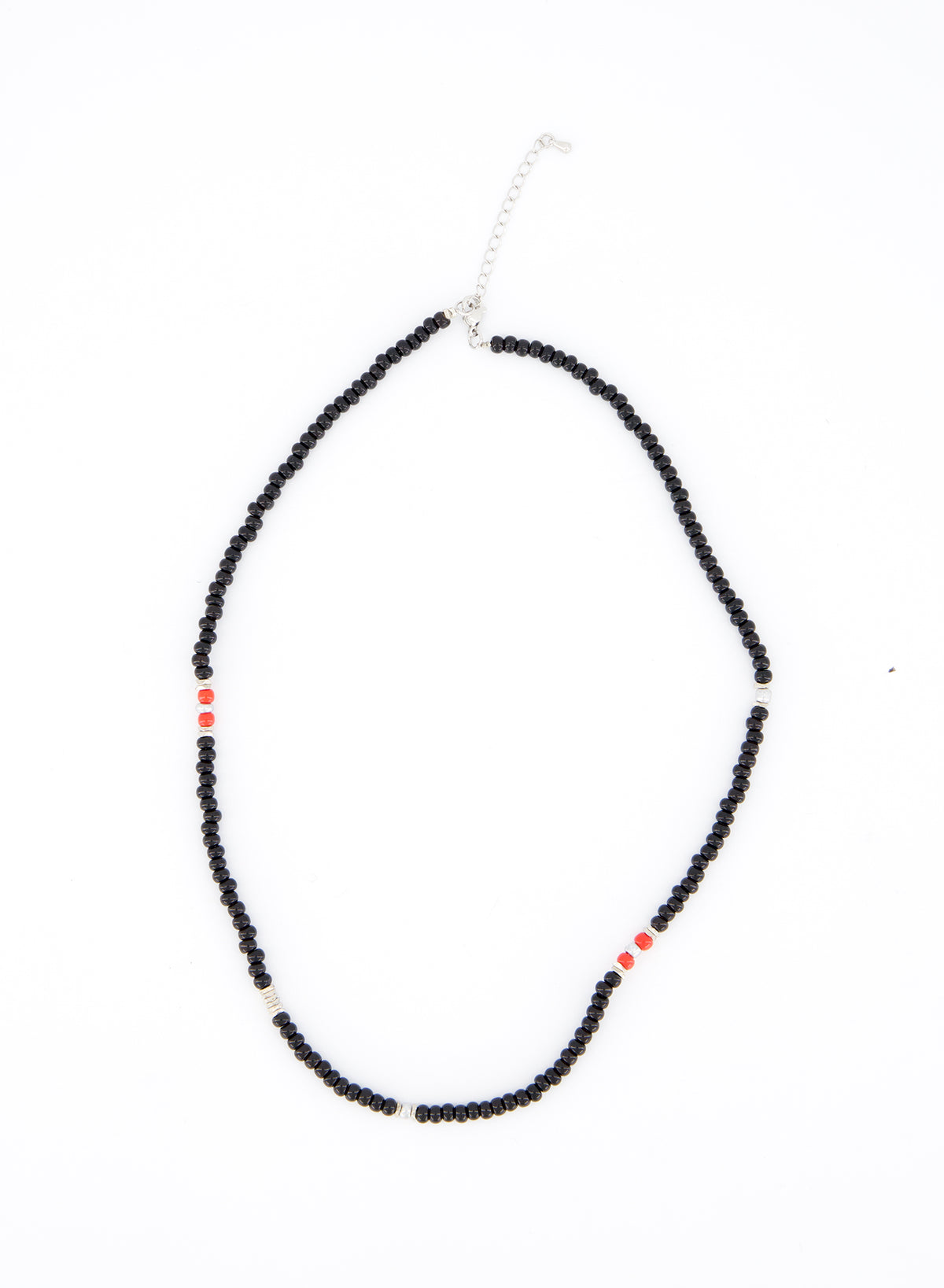 Black Beaded Necklace (Unisex)