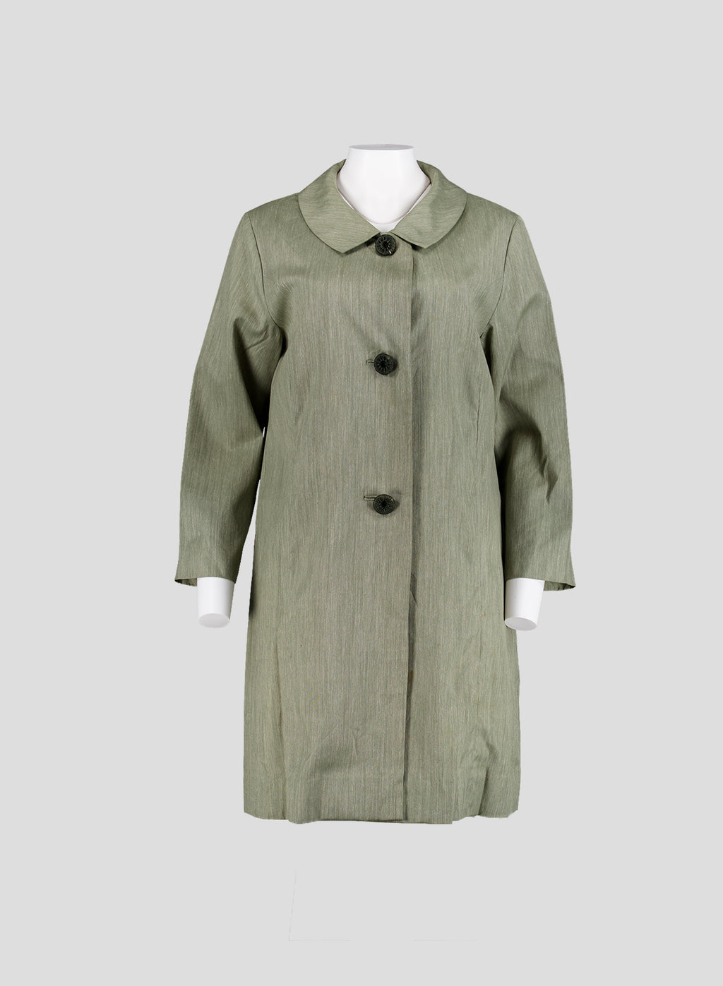 008 Japan Vintage Mac Coat — Off Green