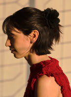 Flower Pleated Hair Claw Clip