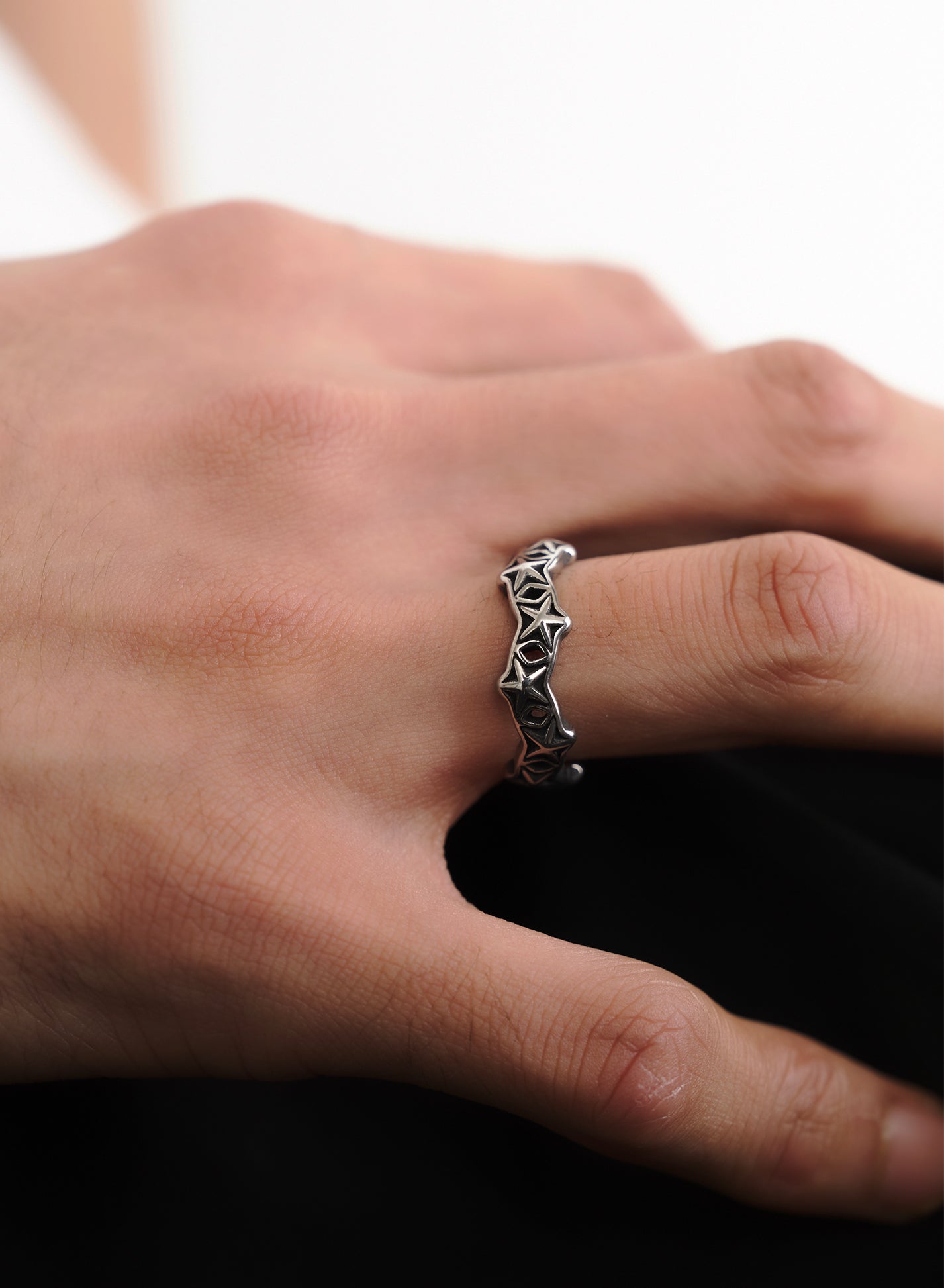 Star Pattern Ring • Surgical Steel