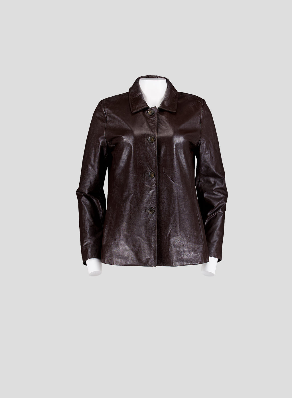 005 Vintage Genuine Leather Jacket — Dark Brown