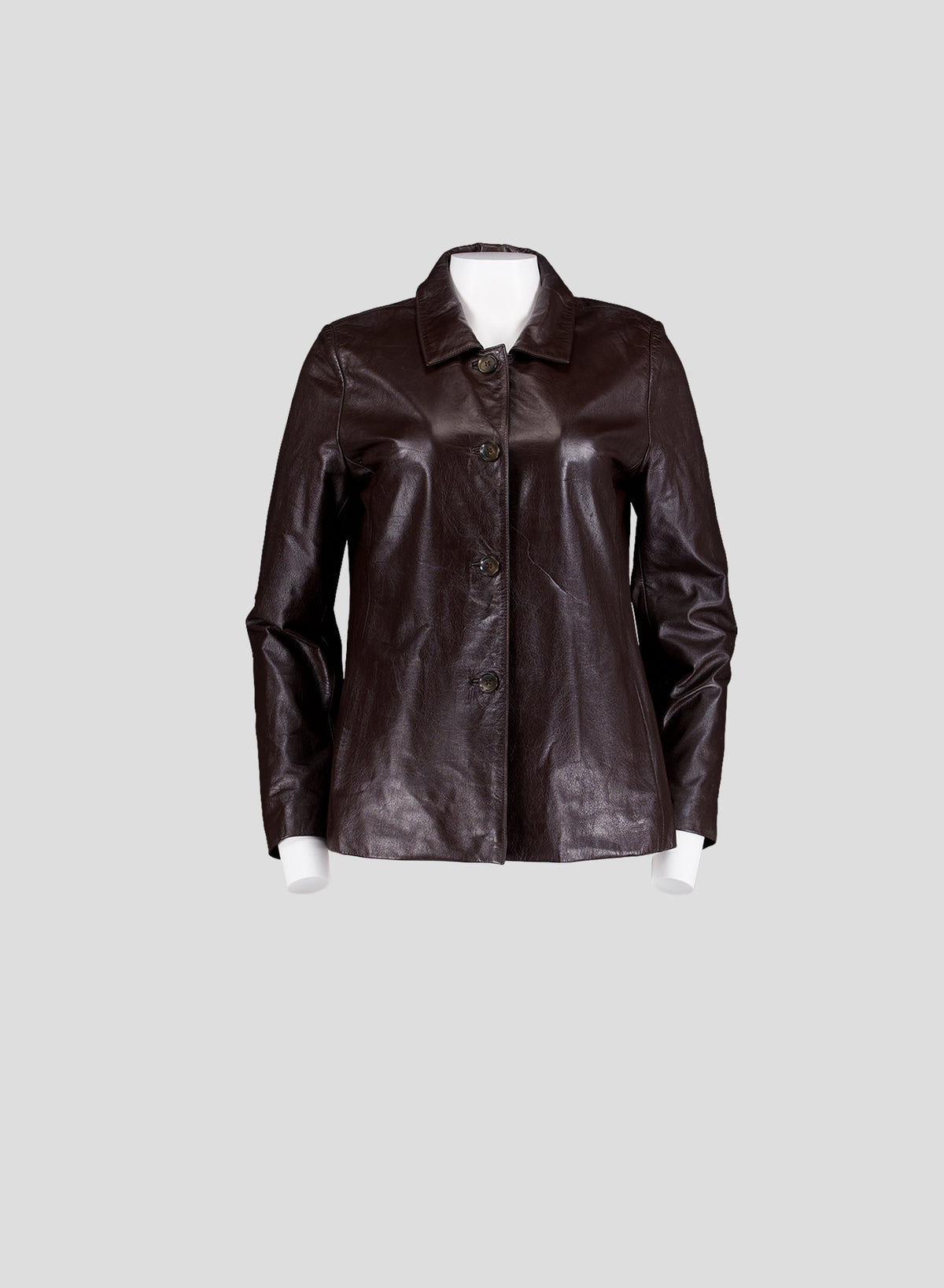 005 Vintage Genuine Leather Jacket — Dark Brown