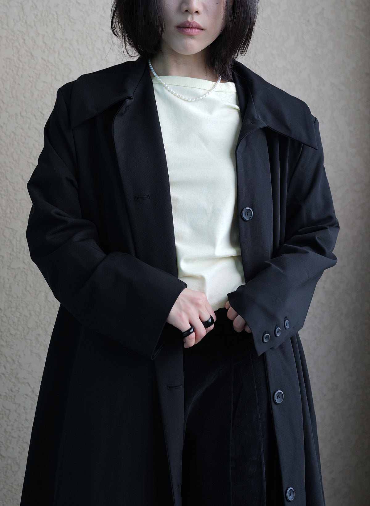 009 Vintage Maxi Swing Coat — Black