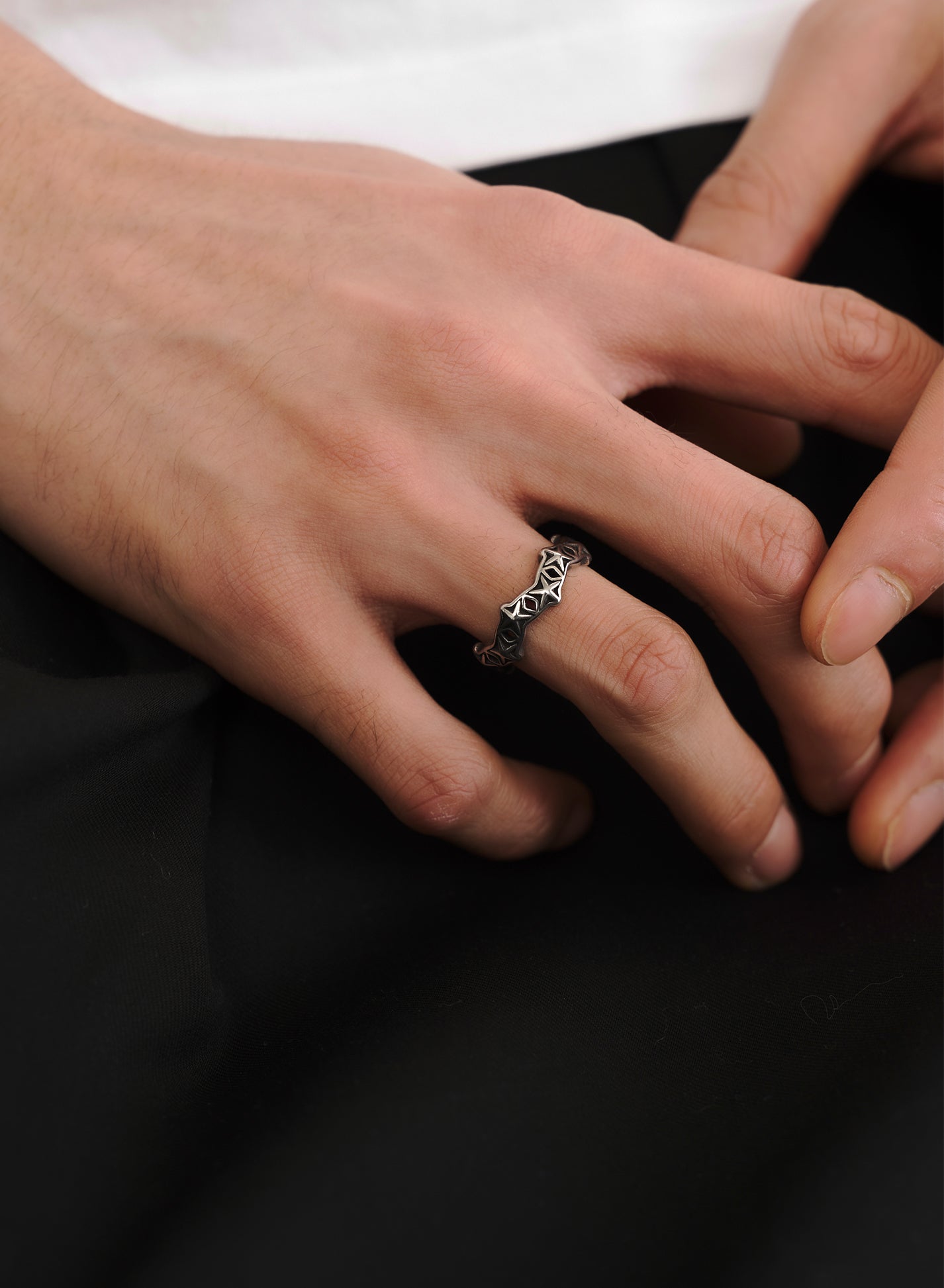 Star Pattern Ring • Surgical Steel