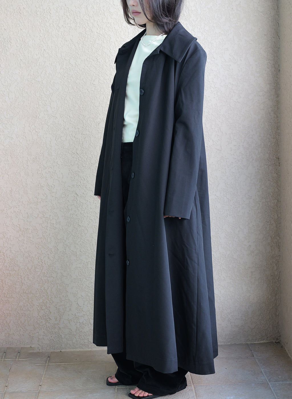 009 Vintage Maxi Swing Coat — Black
