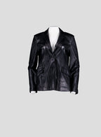003 Vintage Genuine Leather Blazer — Black