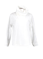 Cowl Neck Shirt - (White/Grey)