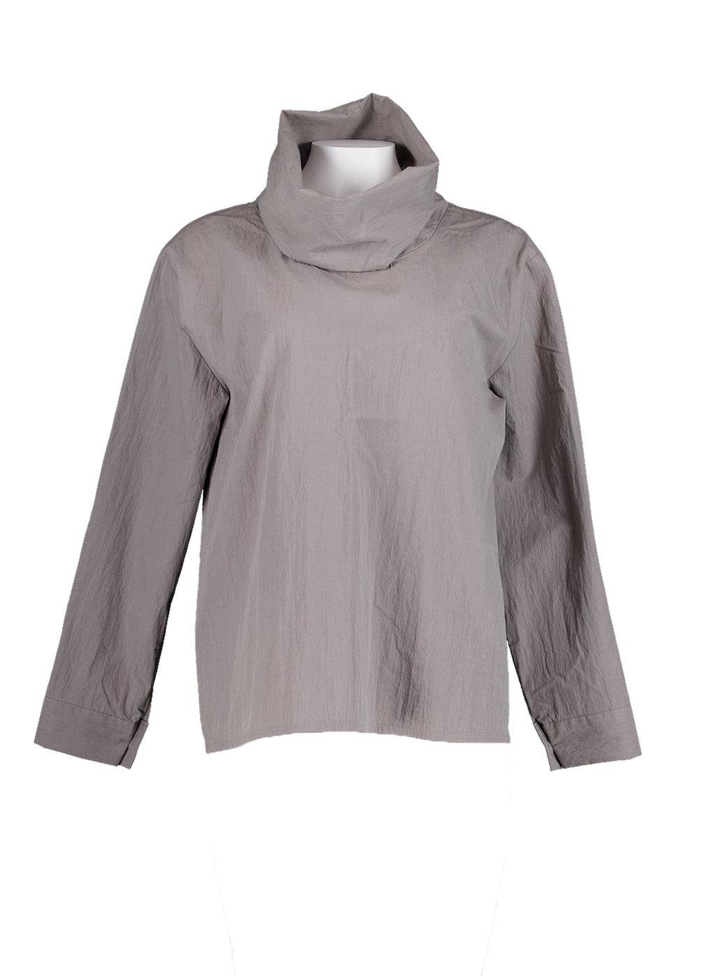 Cowl Neck Shirt - (White/Grey)