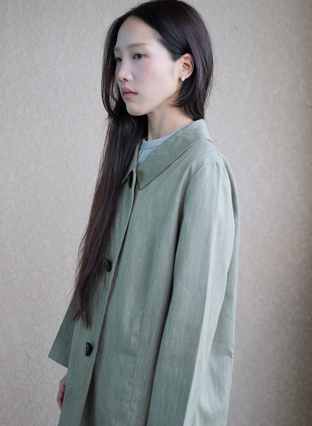 008 Japan Vintage Mac Coat — Off Green