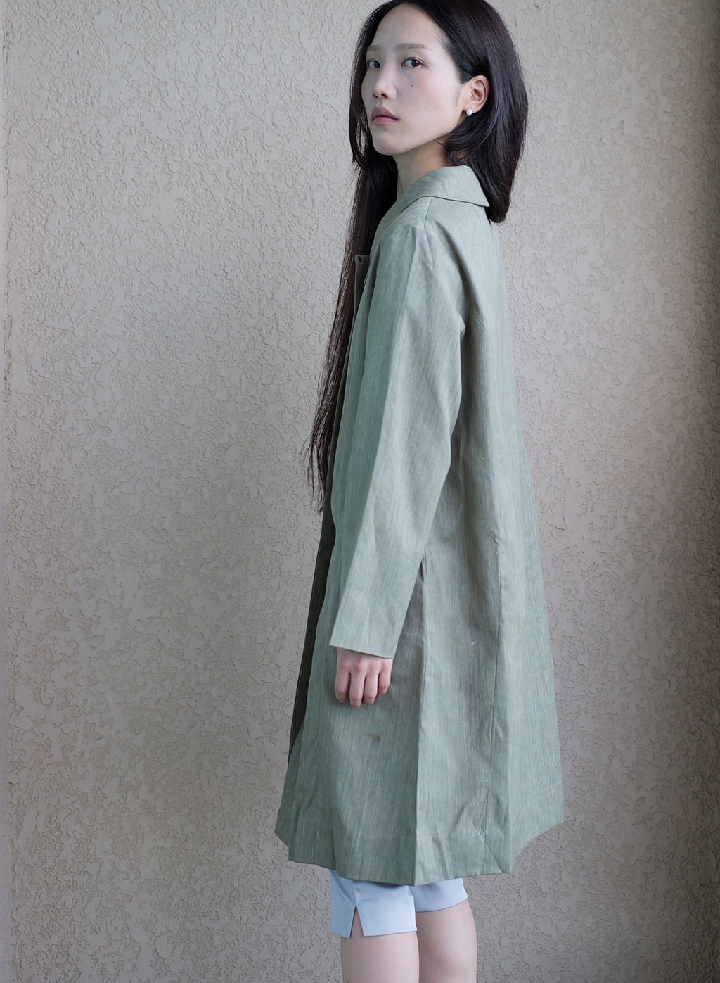 008 Japan Vintage Mac Coat — Off Green