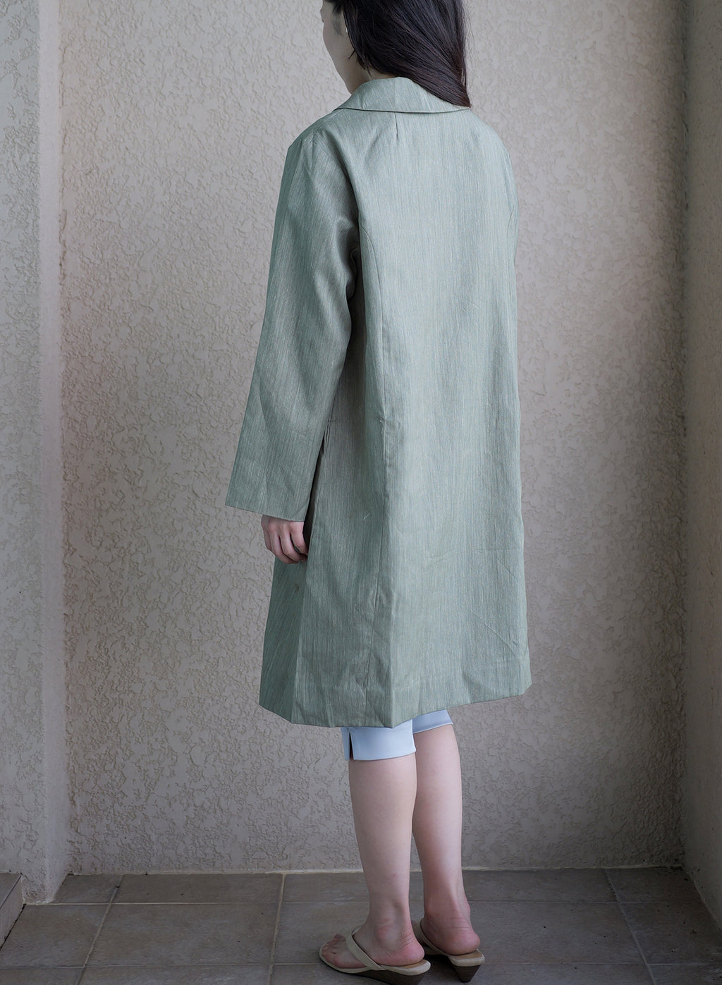 008 Japan Vintage Mac Coat — Off Green