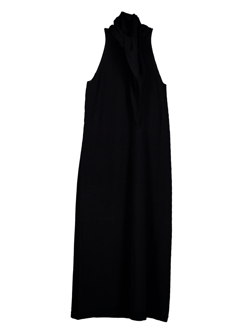 Classic Whole-Garment Knit Maxi Dress - Black