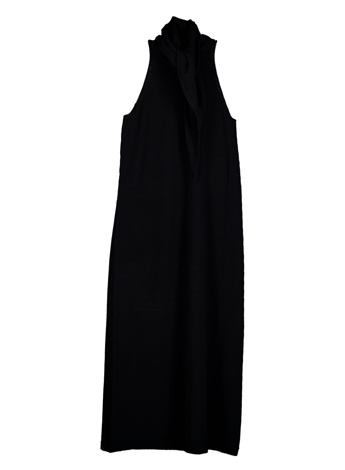 Classic Whole-Garment Knit Maxi Dress - Black