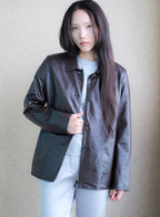 005 Vintage Genuine Leather Jacket — Dark Brown