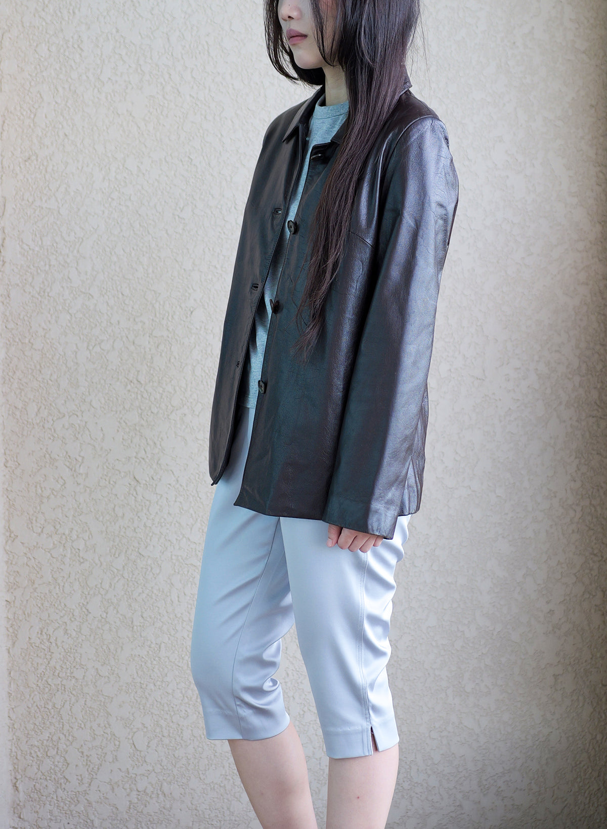 005 Vintage Genuine Leather Jacket — Dark Brown