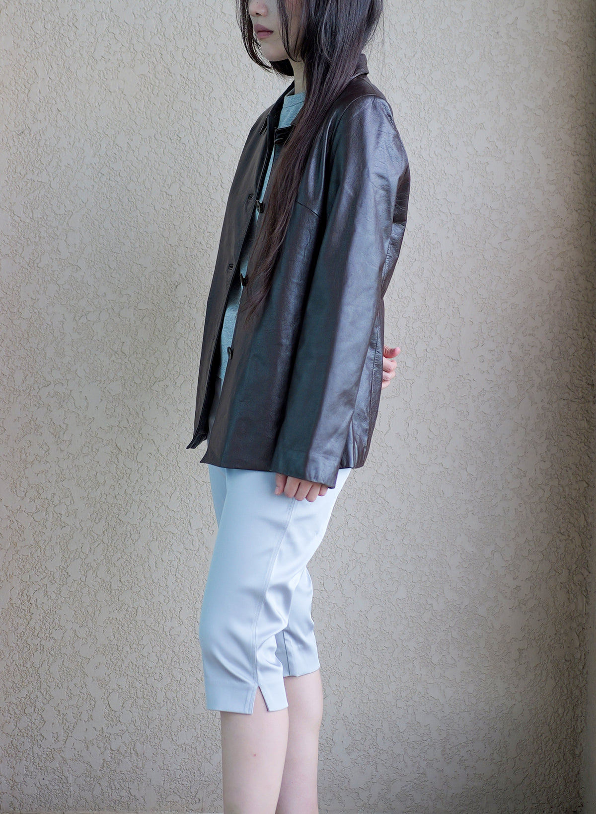 005 Vintage Genuine Leather Jacket — Dark Brown