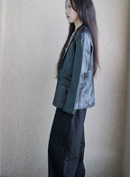003 Vintage Genuine Leather Blazer — Black