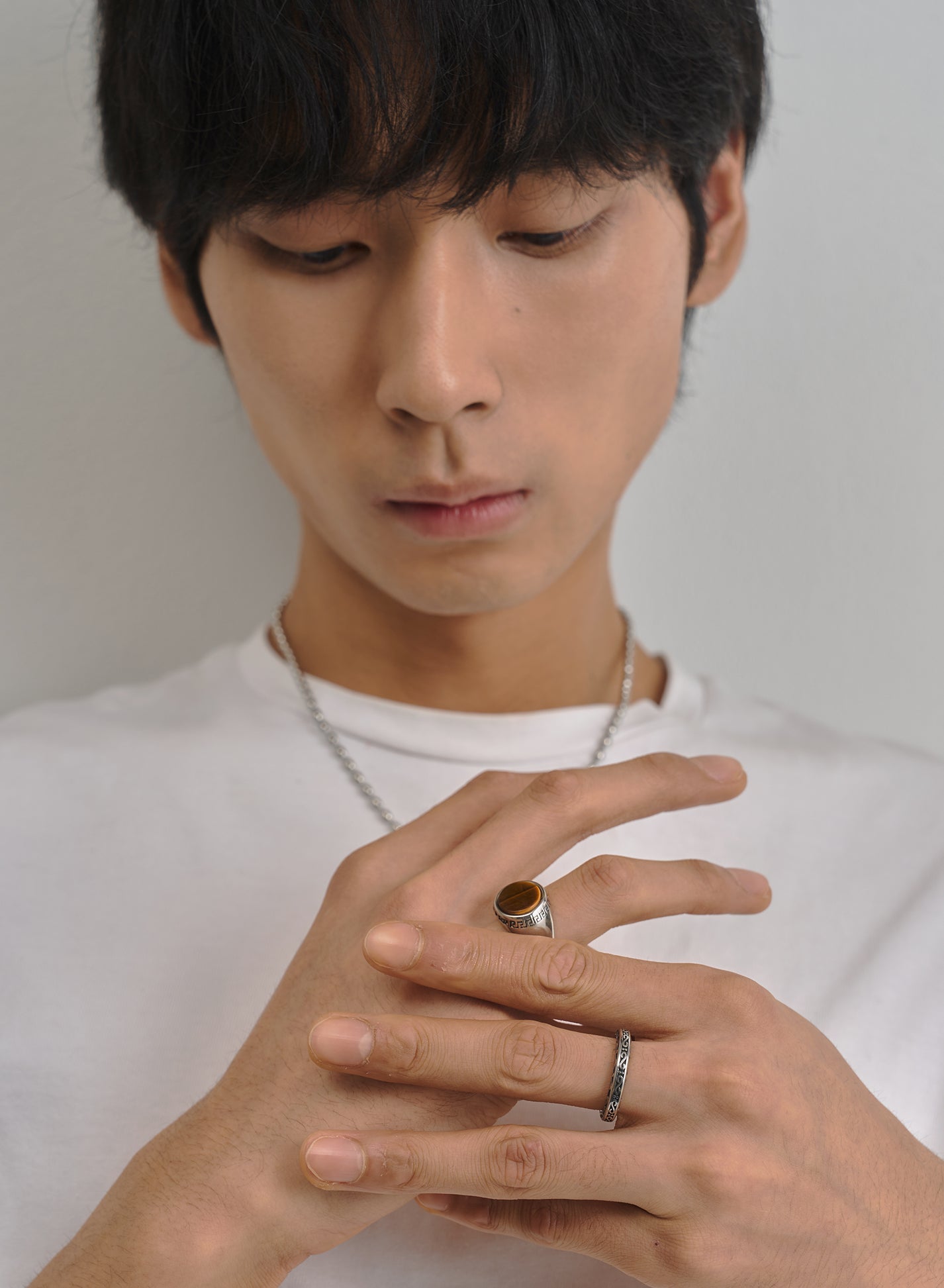 Brown Stone Signet Ring • Surgical Steel