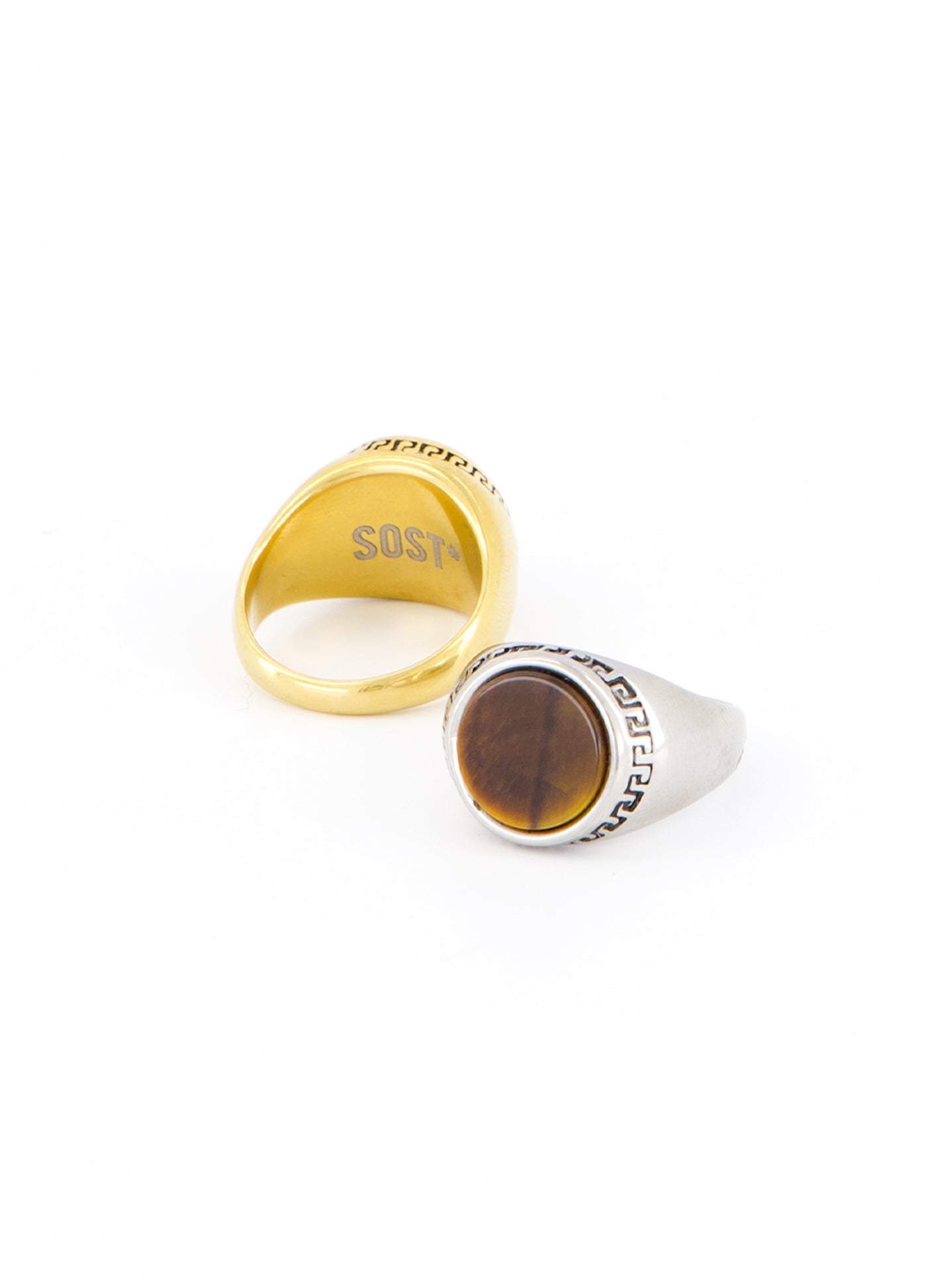 Brown Stone Signet Ring • Surgical Steel