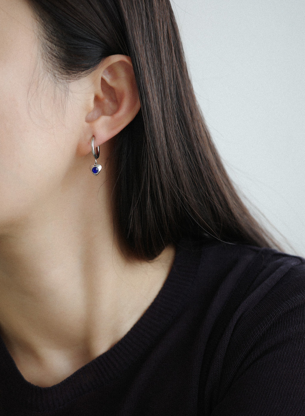 Birthstone Heart Hoops • Surgical Steel