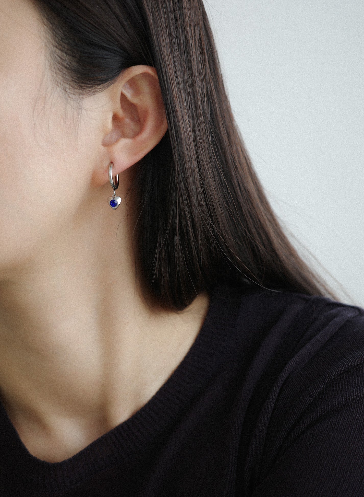 Birthstone Heart Hoops • Surgical Steel