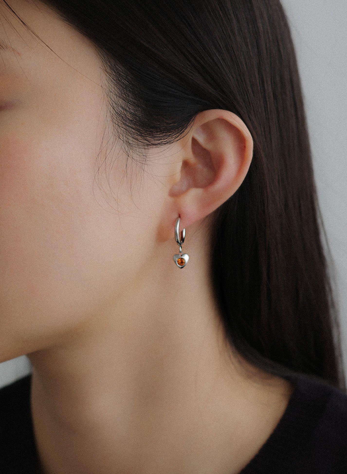 Birthstone Heart Hoops • Surgical Steel