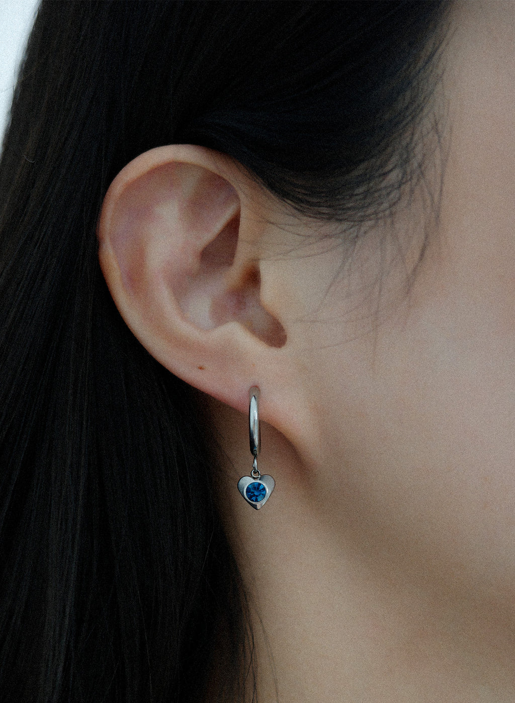 Birthstone Heart Hoops • Surgical Steel