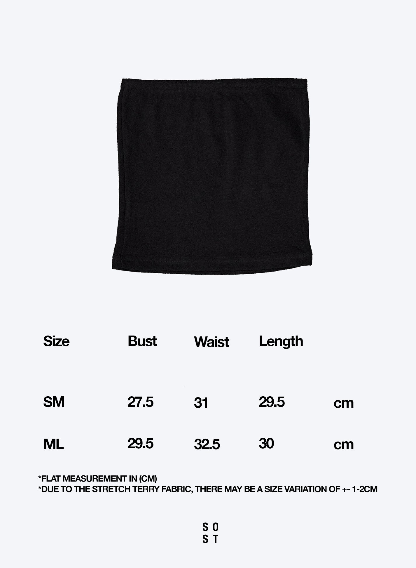 [60%OFF]Terry Tube Top - Black