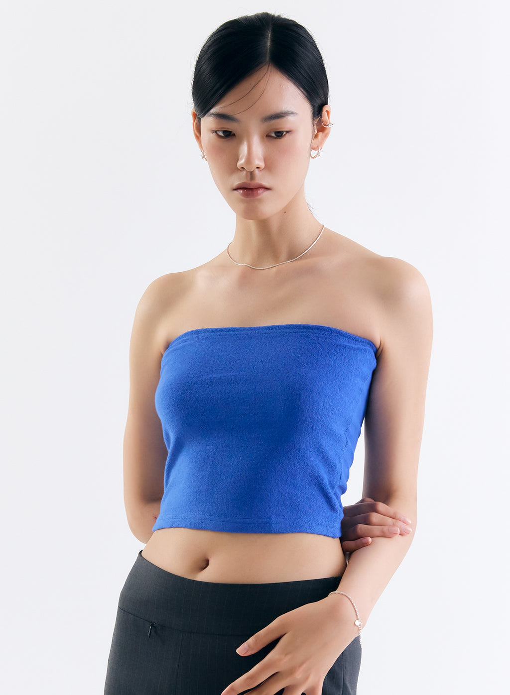 [60%OFF]Terry Tube Top - Blue