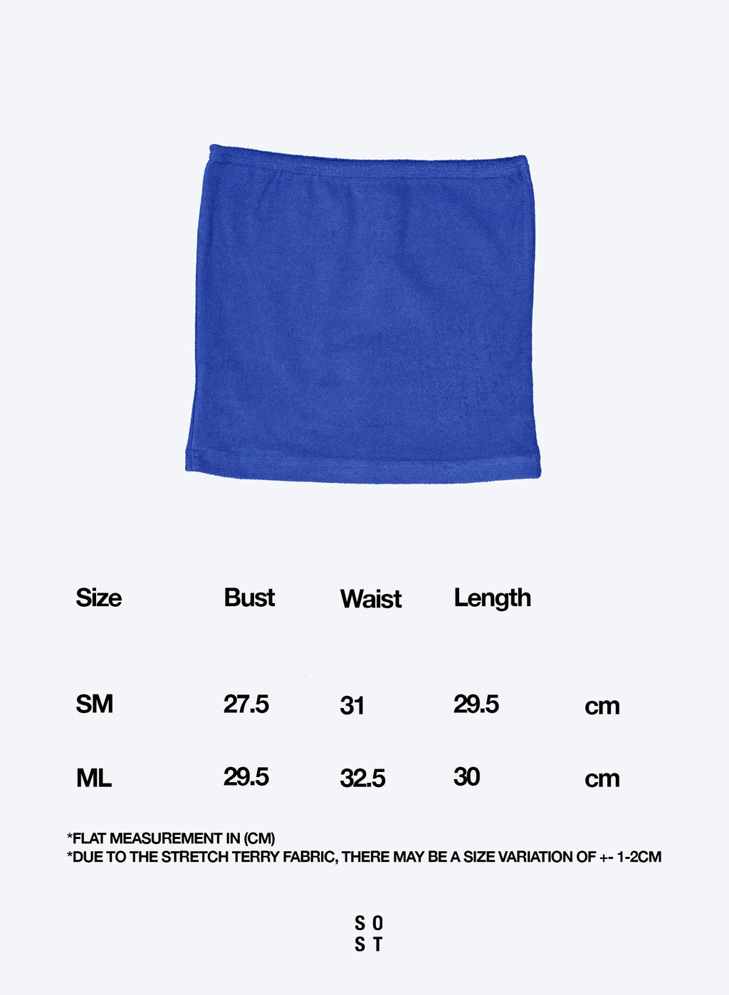 [60%OFF]Terry Tube Top - Blue