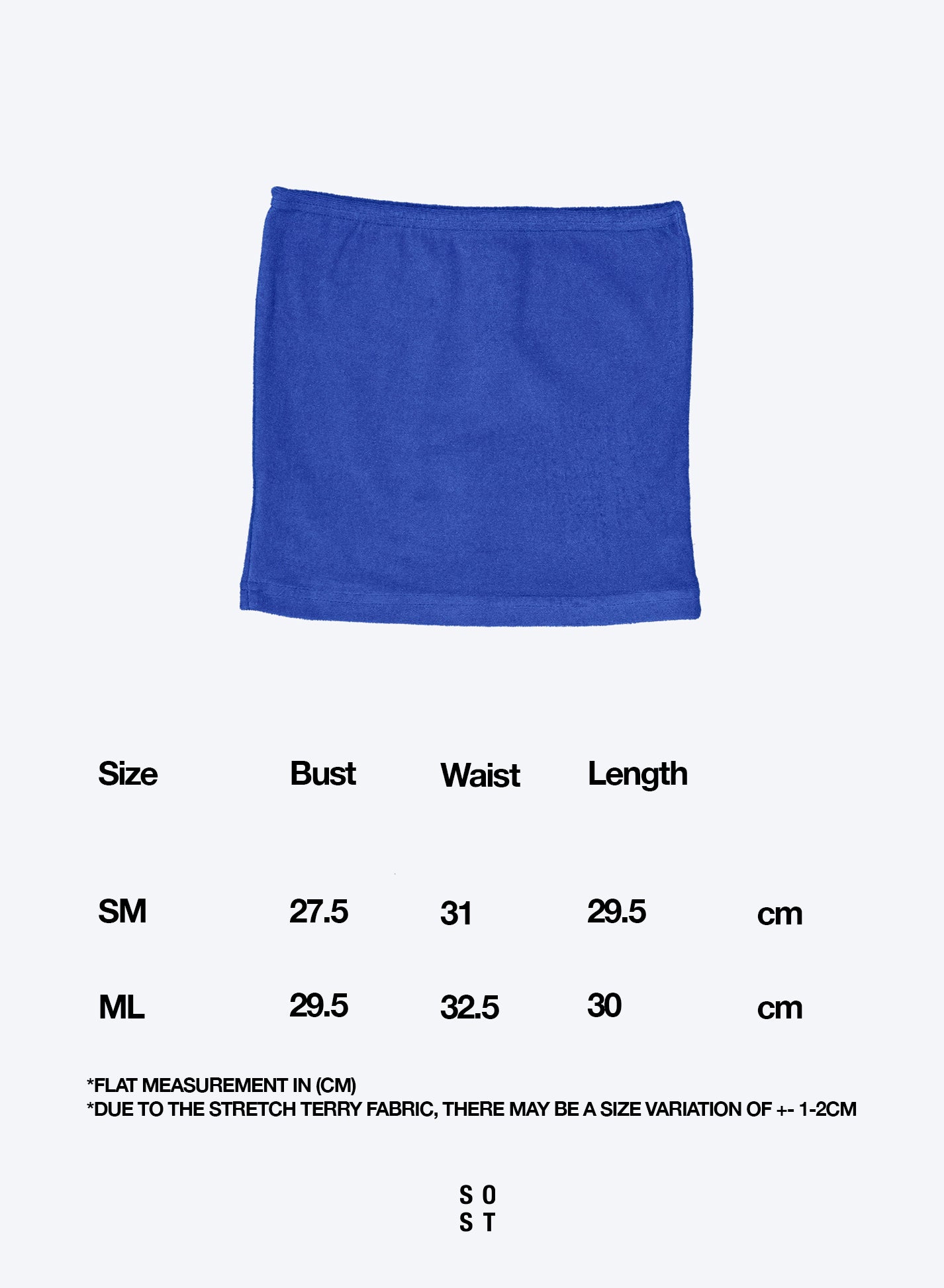 [60%OFF]Terry Tube Top - Blue