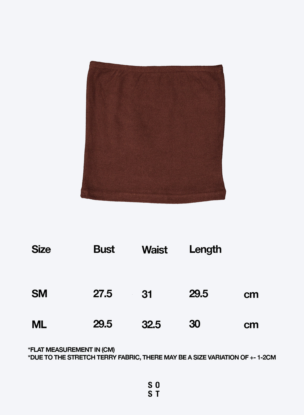 [60%OFF] Terry Tube Top - Brown