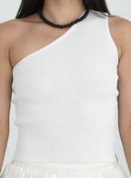 One-Shoulder Tank Top - Ivory