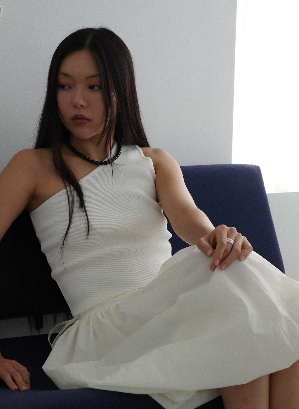 One-Shoulder Tank Top - Ivory