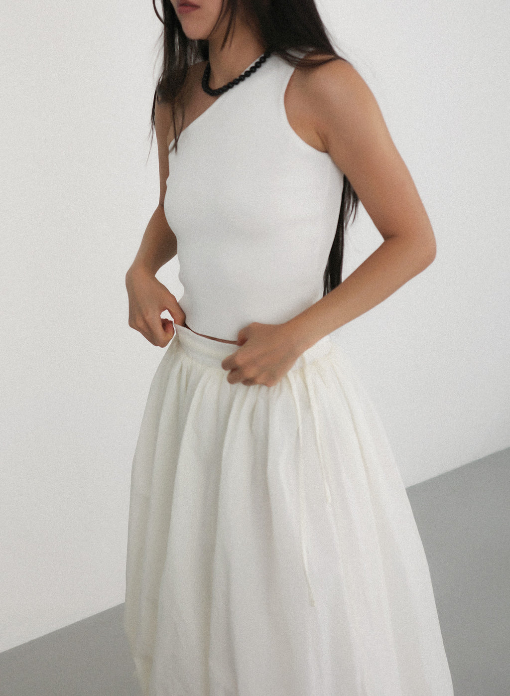One-Shoulder Tank Top - Ivory