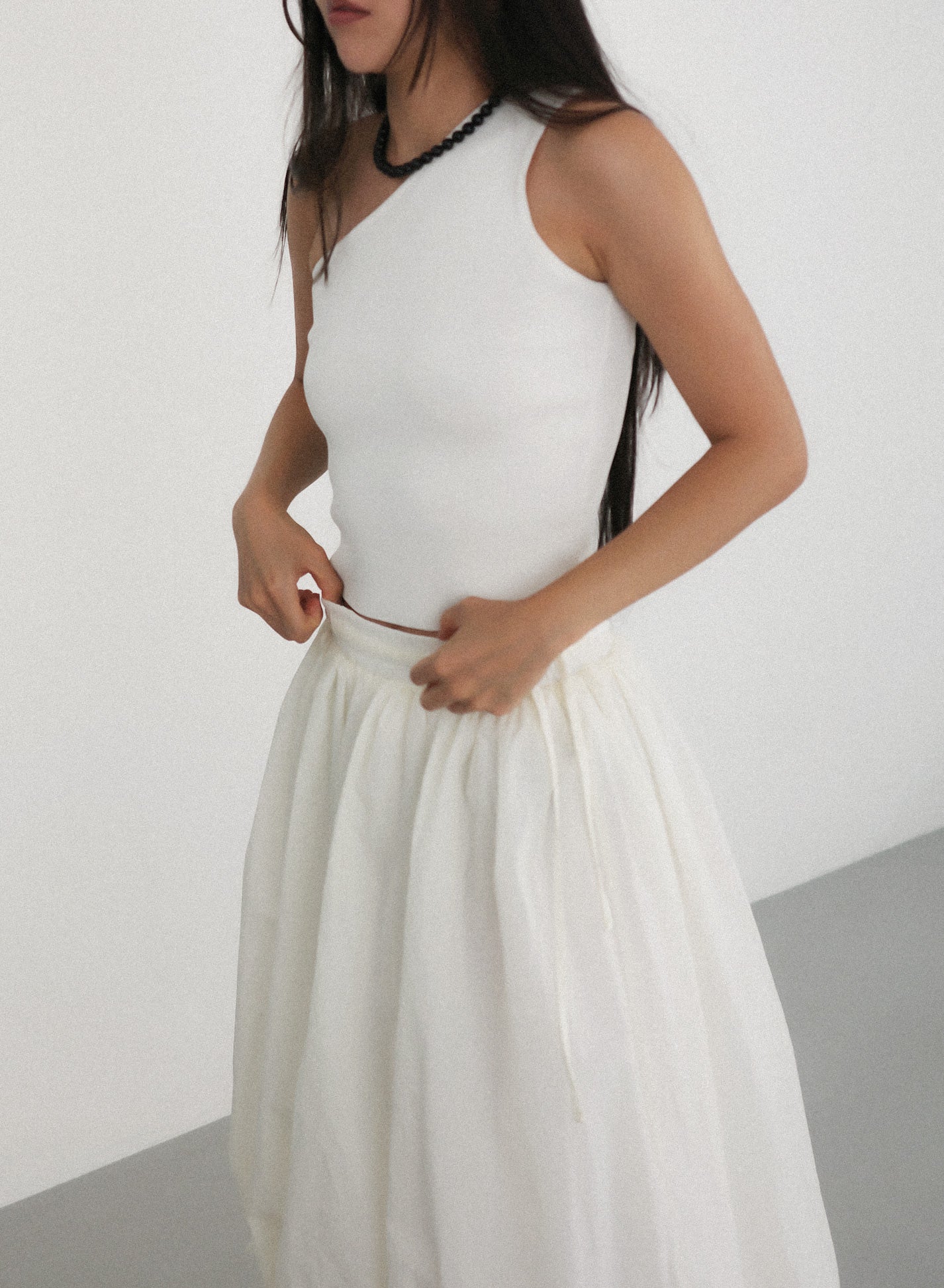 One-Shoulder Tank Top - Ivory