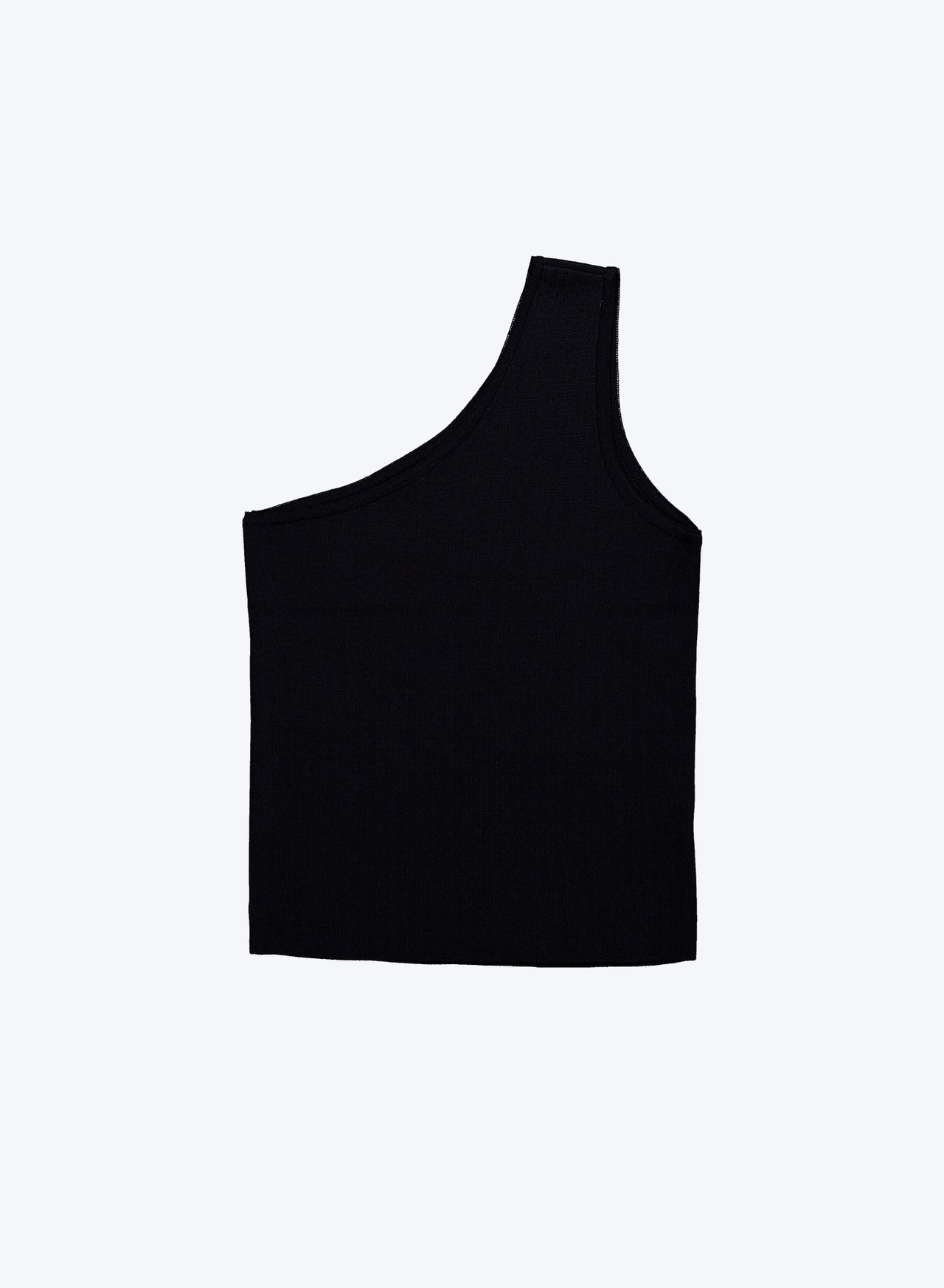 One-Shoulder Tank Top - Black