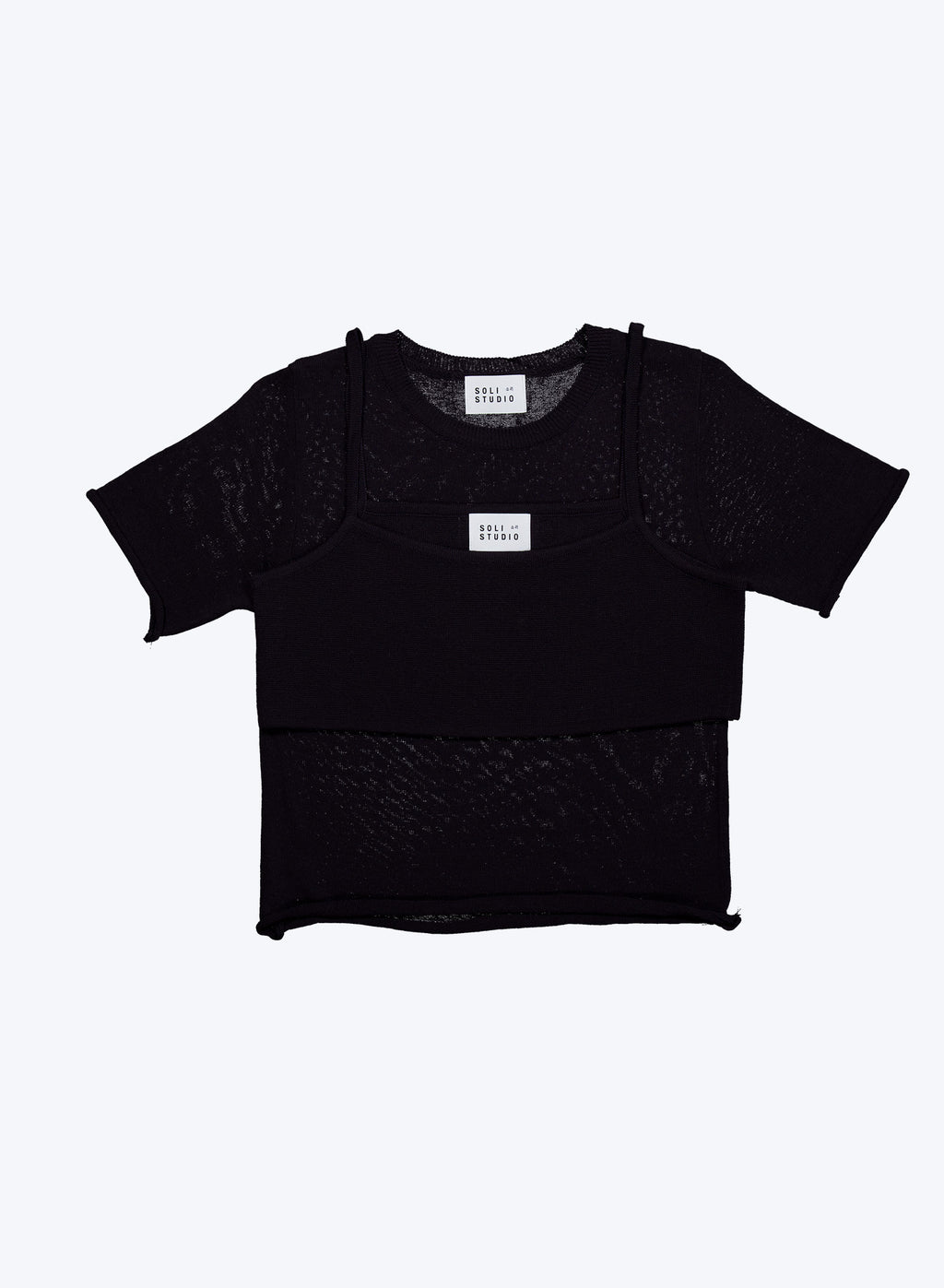 Knitted Linen-Blend Layering Top Set